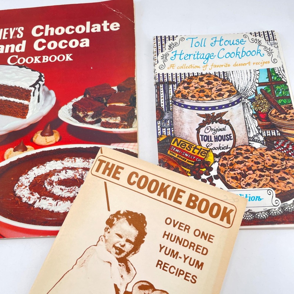 Vintage Hershey's Nestle Toll House & The Cookie Book Dessert Cookbook Lot of 3
